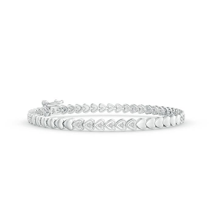 Diamond Tennis Bracelet with Heart 
