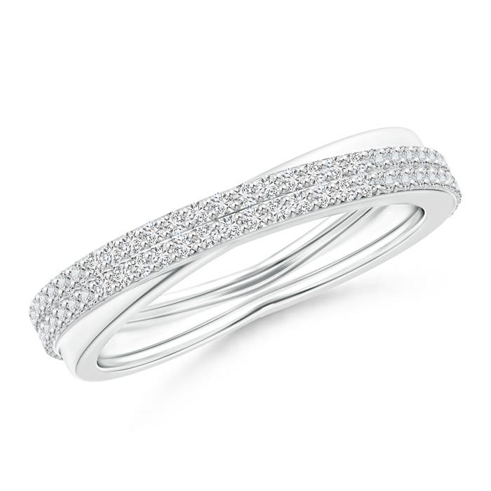 diamond criss cross wedding band