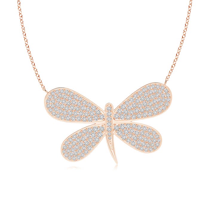 Pavé-Set Diamond Dragonfly Necklace 