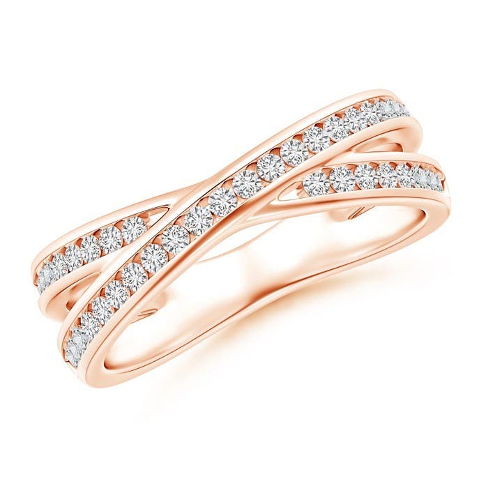 diamond criss cross wedding band