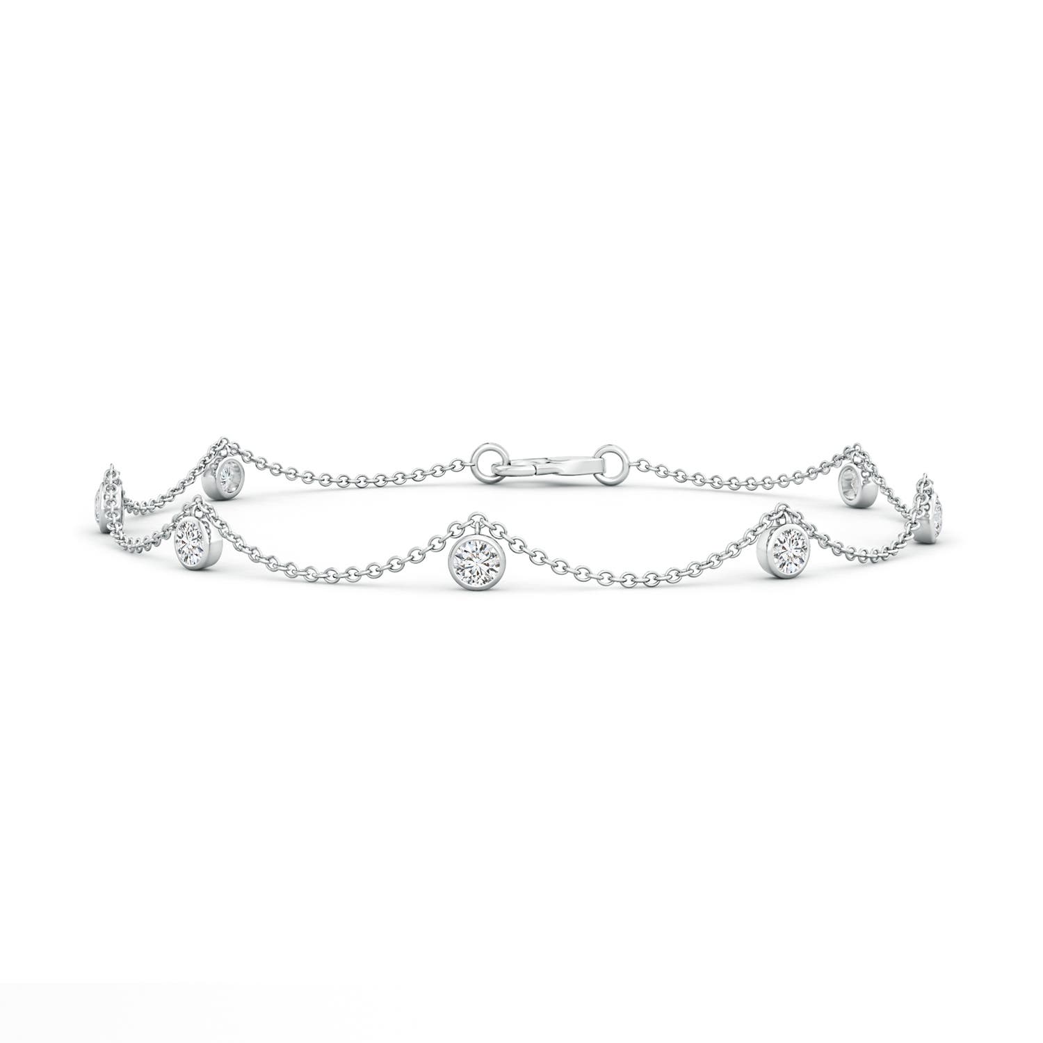BezelSet Round Diamond Charm Bracelet