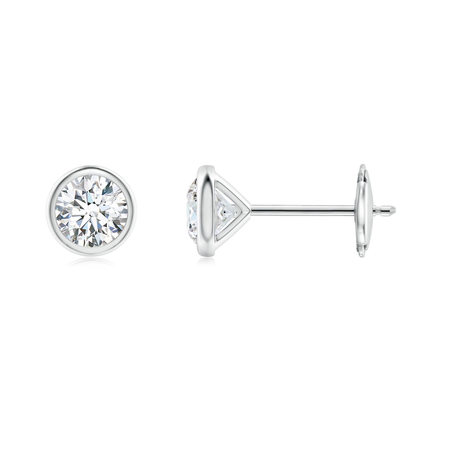 BezelSet Diamond Martini Stud Earrings Angara