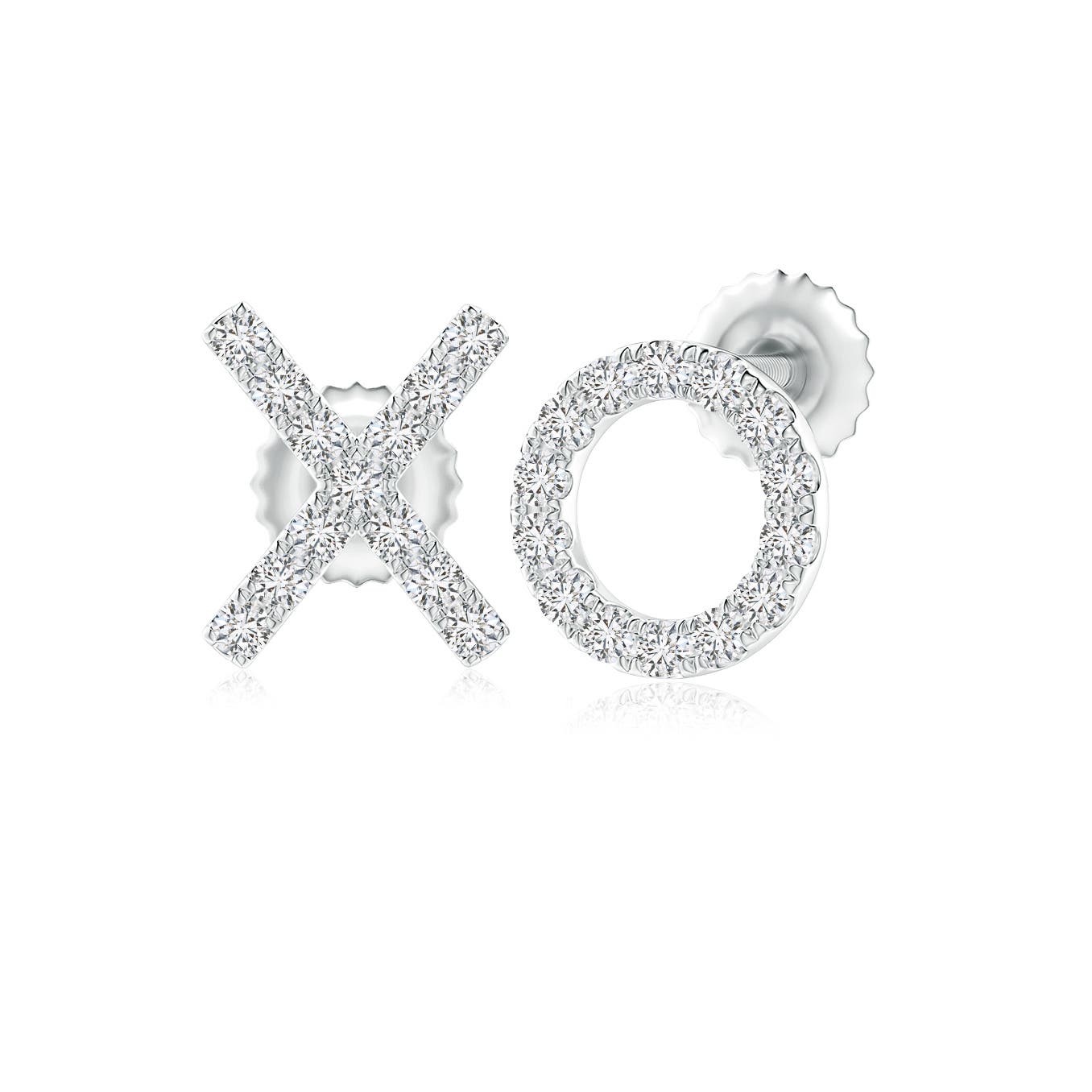 PaveSet Diamond XO Stud Earrings Angara