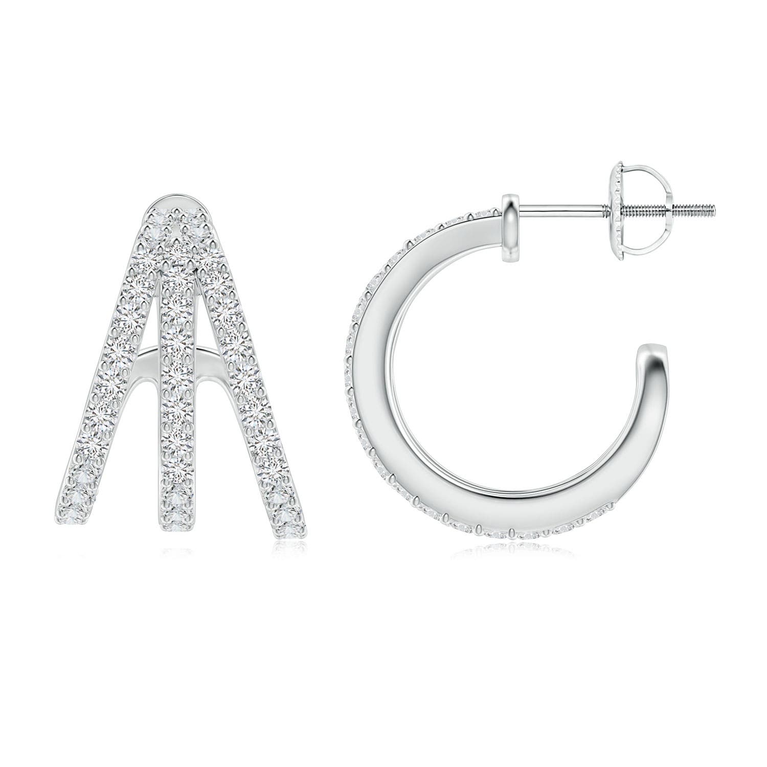 Graduated Diamond Layered Hoop Earrings