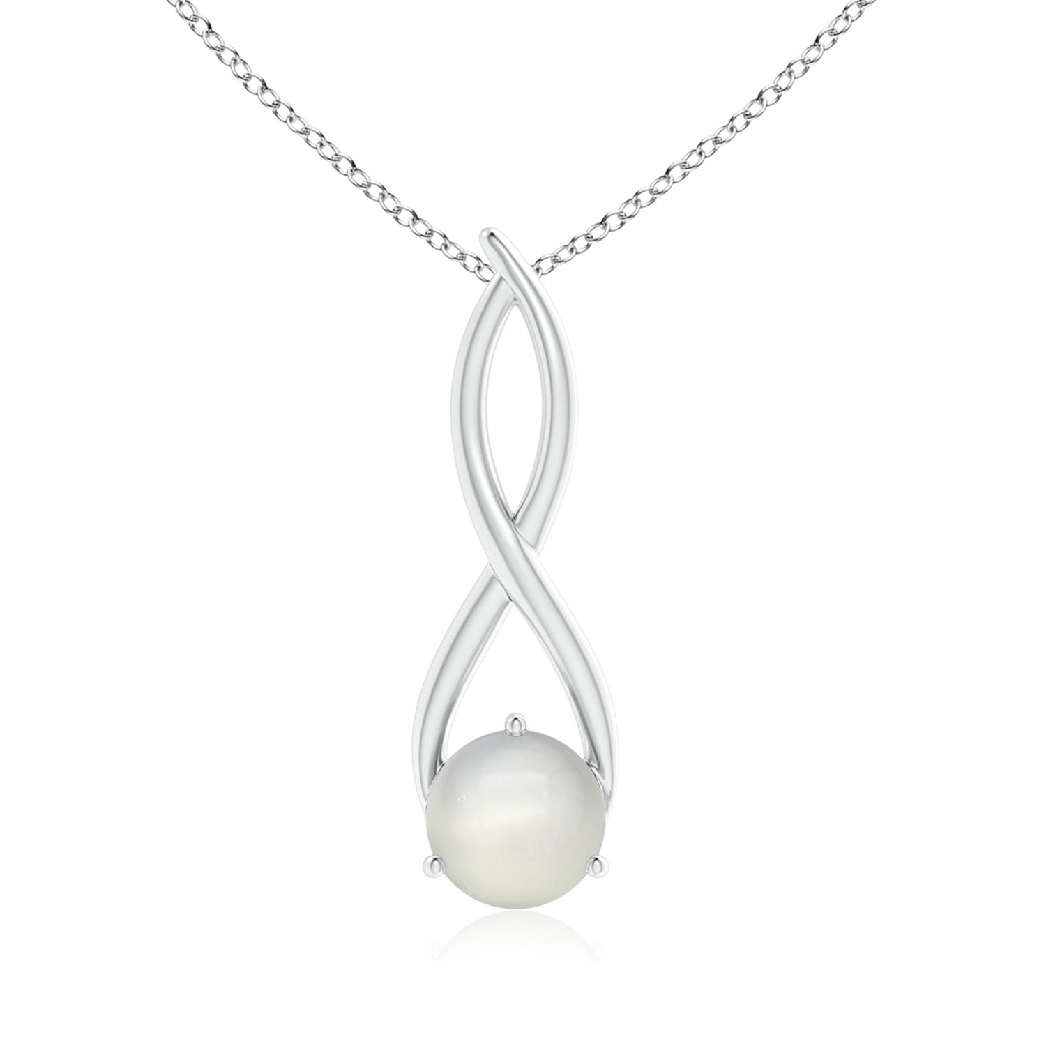 Round Moonstone Infinity Twist Pendant