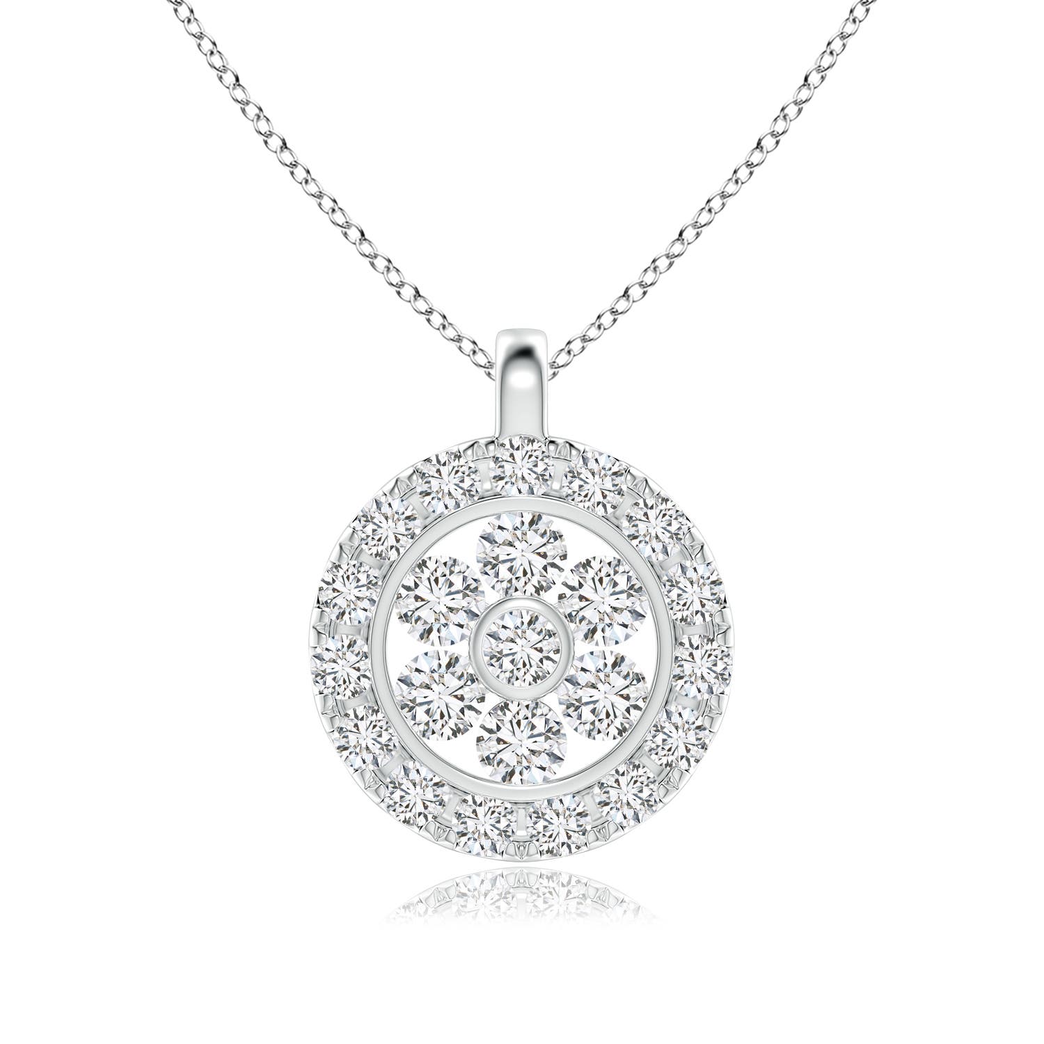 ChannelSet Diamond Cluster Halo Pendant