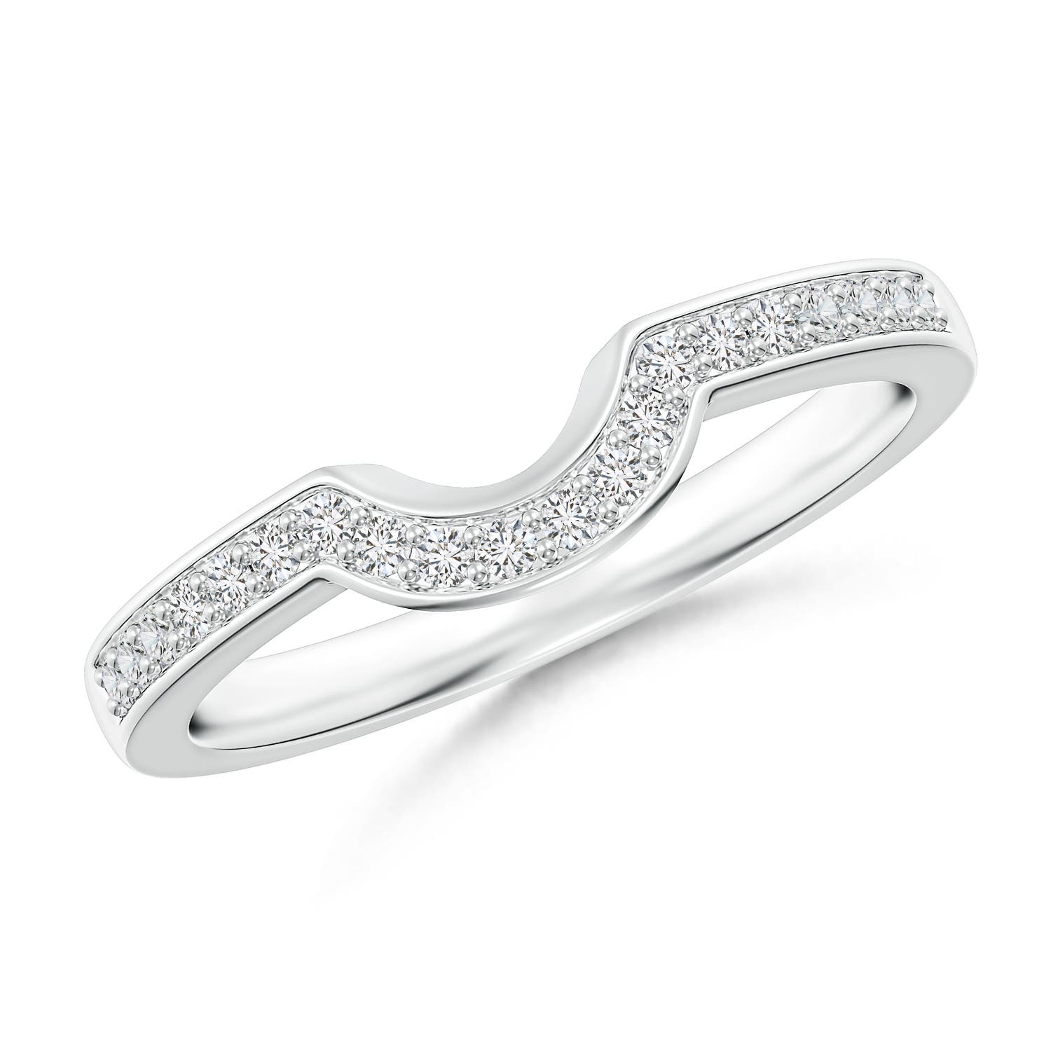 PavéSet Diamond Curved Half Eternity Wedding Band Angara Australia