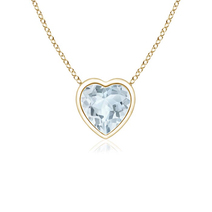 Bezel-Set Solitaire Heart Garnet Pendant 4mm Garnet