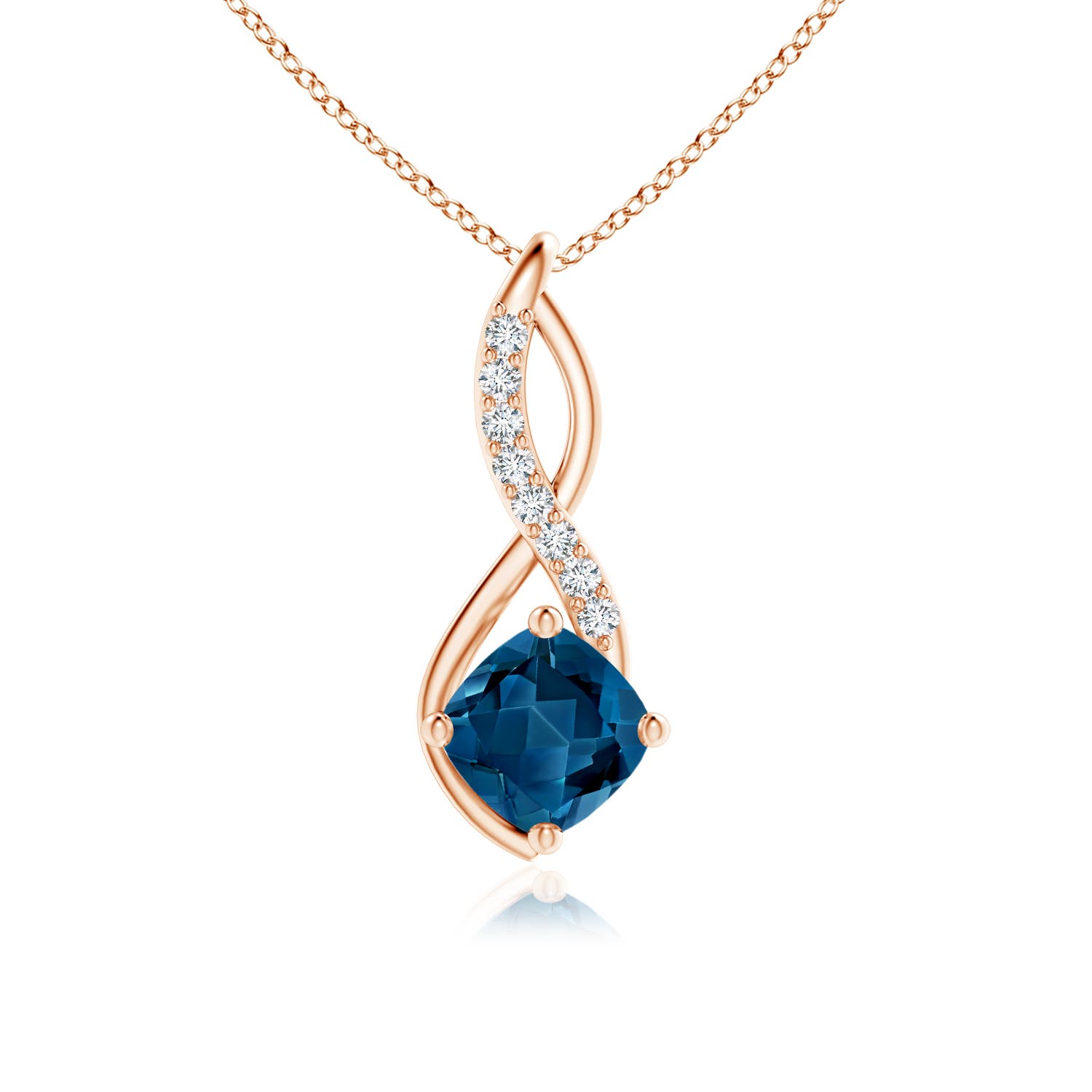 London Blue Topaz Infinity Pendant with 