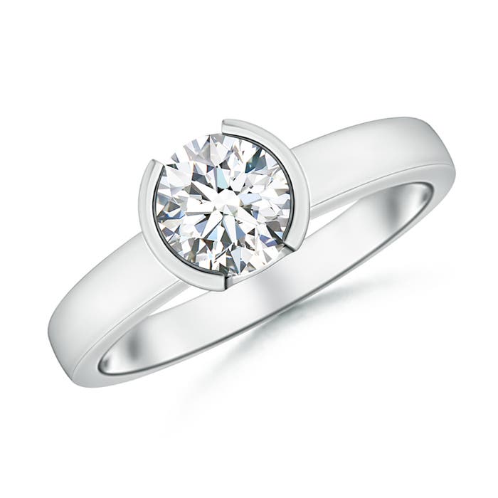 Semi BezelSet Moissanite Solitaire Engagement Ring Angara Australia