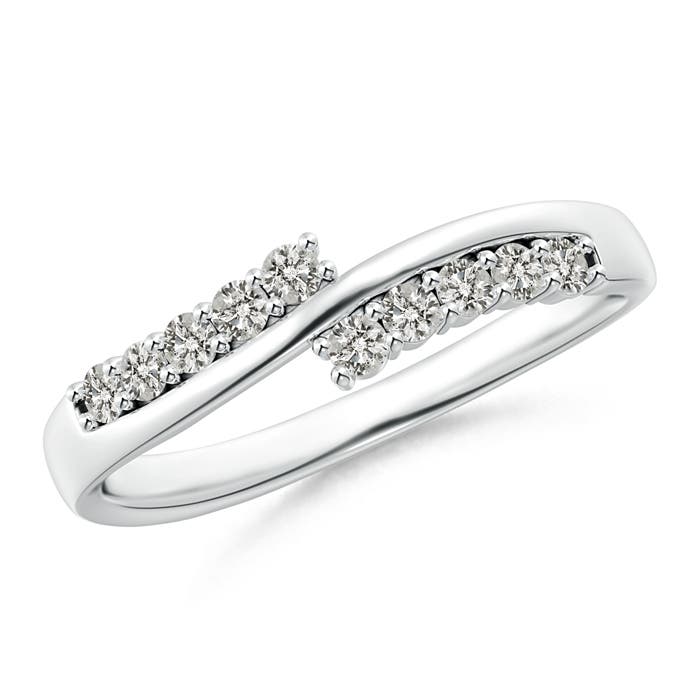 Diamond Studded Bypass Promise Ring with Prong Set Angara UK