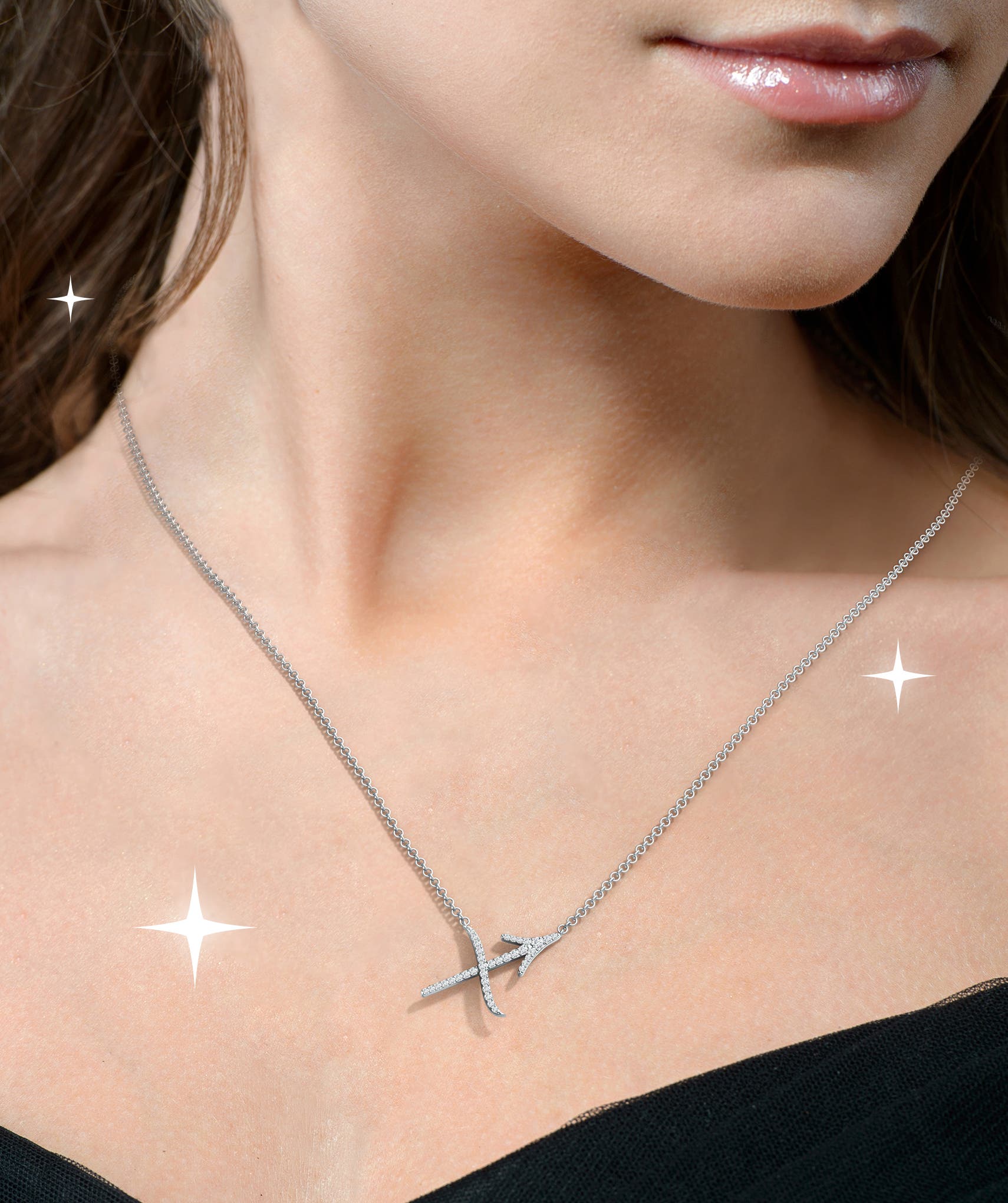 Pink Box Ms Zodiac Tag Necklace Silver Sagittarius Multiple Colors Available Pink Box Ms Zodiac Tag Necklace Silver Sagittarius Multiple Colors Available