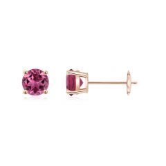 14k Yellow Gold 3/8 tall Tiny Turtle Stud Earrings w/ Brilliant Cut Pink Tourmaline-colored CZ Stone 9mm 14k Yellow Gold 3/8 tall Tiny Turtle Stud Earrings w/ Brilliant Cut Pink Tourmaline-colored CZ Stone 9mm