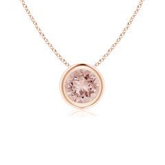 Bezel-Set Round Morganite Solitaire Pendant