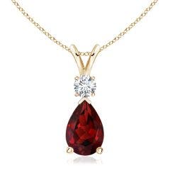 Rope Framed Claw-Set Natural Garnet Solitaire Dangle Pendant