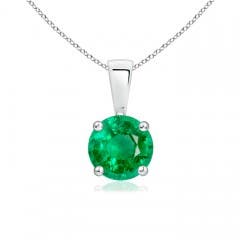 Classic Round Emerald Solitaire Pendant