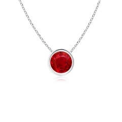 Bezel-Set Round Ruby Solitaire Pendant