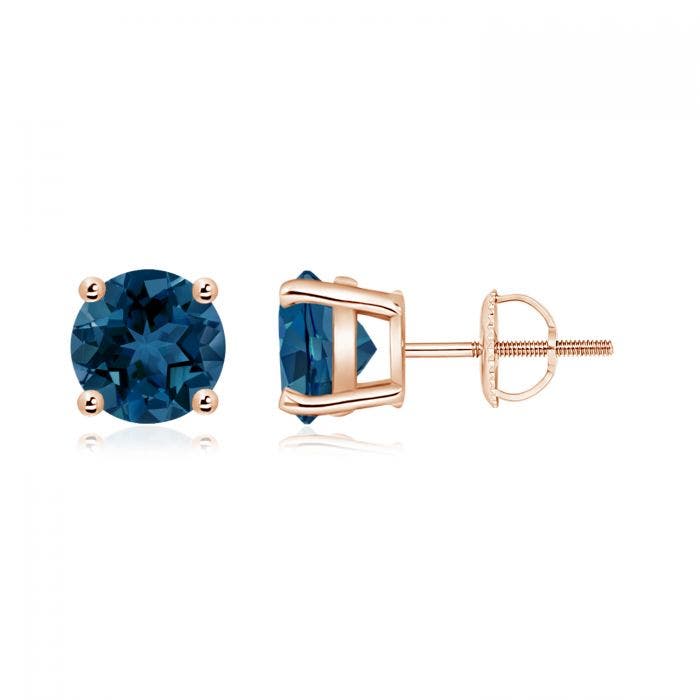 Basket Set Round London Blue Topaz Studs Angara Product Image
