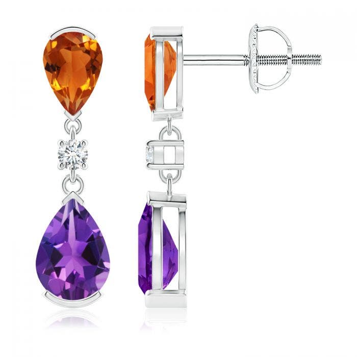 amethyst and citrine earrings