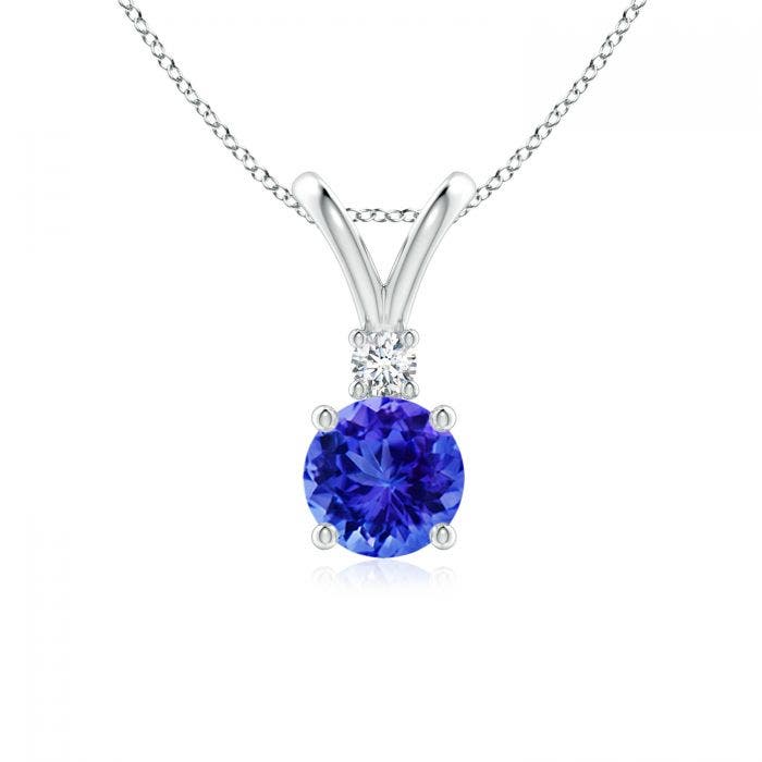 Round Tanzanite Solitaire V-Bale 