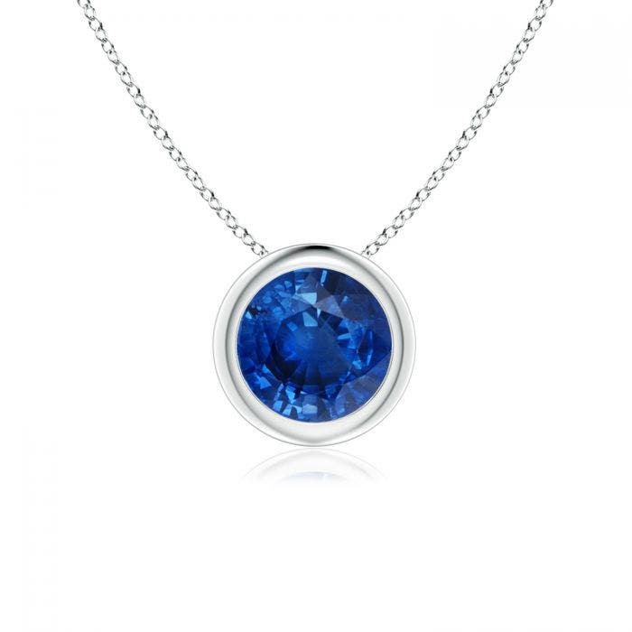 Bezel-Set Round Blue Sapphire Solitaire 