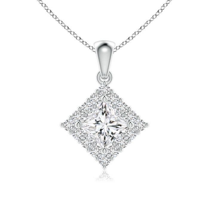 Classic Princess-Cut Diamond Pendant 