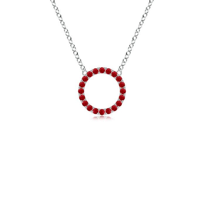 Ruby Open Circle Eternity Pendant | Angara