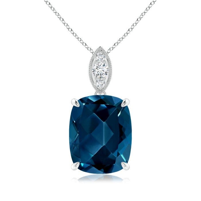 Cushion London Blue Topaz Pendant with 