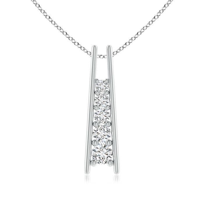 Five Stone Diamond Journey Ladder Pendant Angara - Diamond Ladder Pendant Necklace Five Stone Diamond Journey Ladder Pendant Angara - Diamond Ladder Pendant Necklace