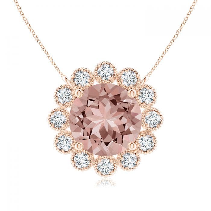 Morganite Pendant with Bezel-Set 