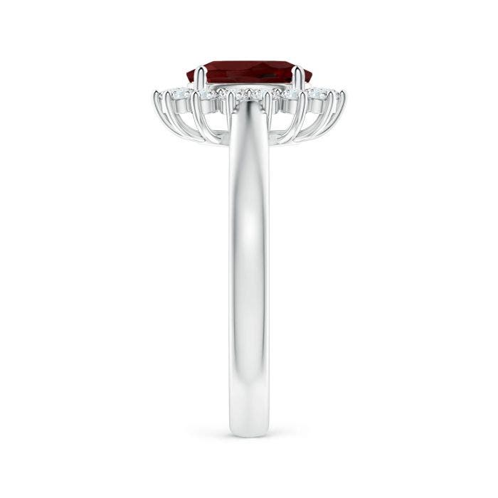Princesse Diana Inspiré Halo Diamant & Garnet Ring Set En Argent Sterling DSL-LR Princesse Diana Inspiré Halo Diamant & Garnet Ring Set En Argent Sterling DSL-LR