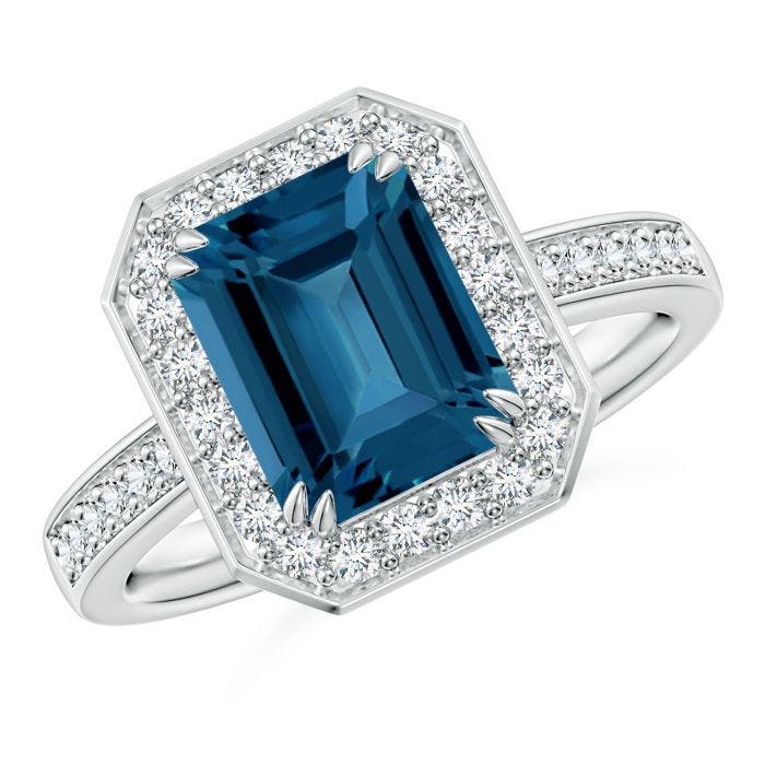 Large Genuine Emerald Cut London Blue Topaz 16X12 MM 13.88 Carats
