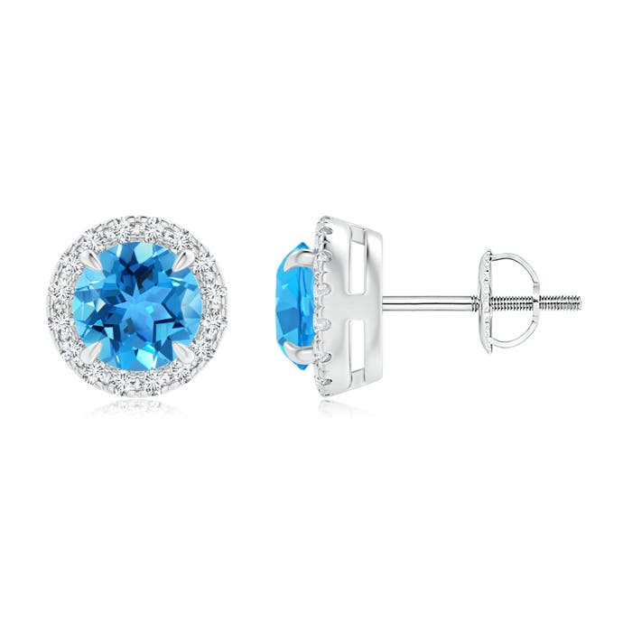 Details about / Sky Blue Topaz Charm 5mm Square Set In 14K Yellow Gold