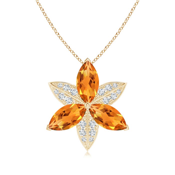 Diamond Trillium Flower Pendant | Angara