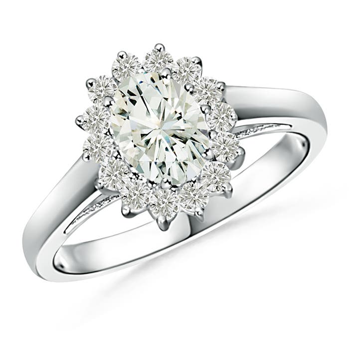 Princess Diana Inspired Moissanite Halo Ring | Angara