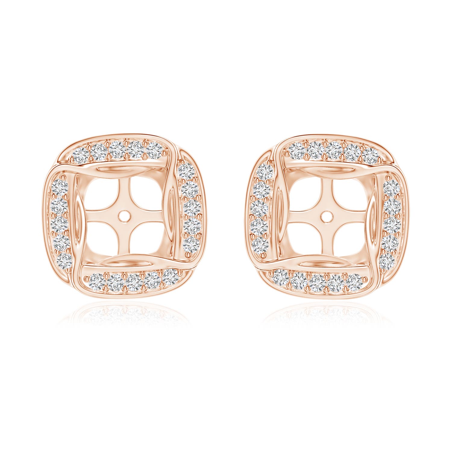 Pave-Set Diamond Cushion Earring Jackets