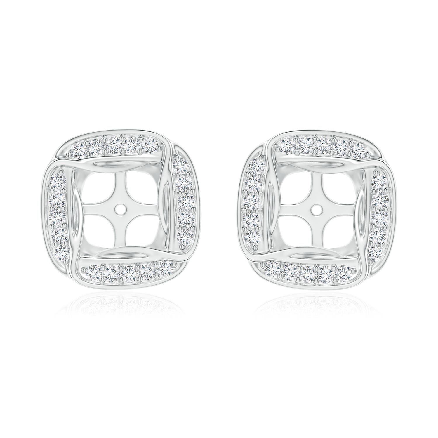 Pave-Set Diamond Cushion Earring Jackets
