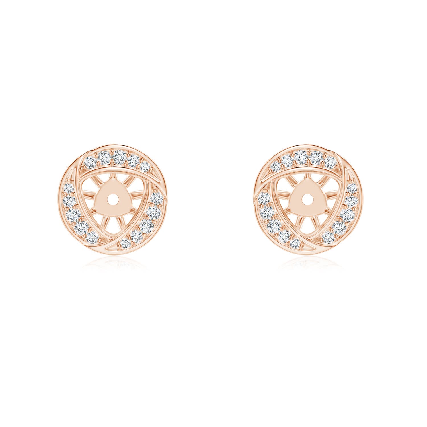 Diamond Triangular Halo Earring Jackets with Milgrain