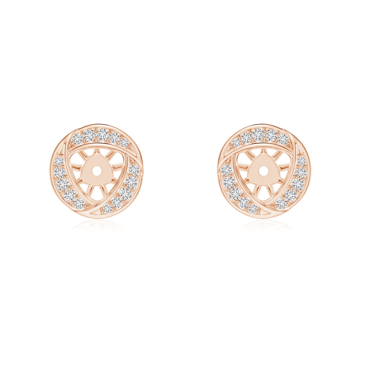 Diamond Triangular Halo Earring Jackets with Milgrain