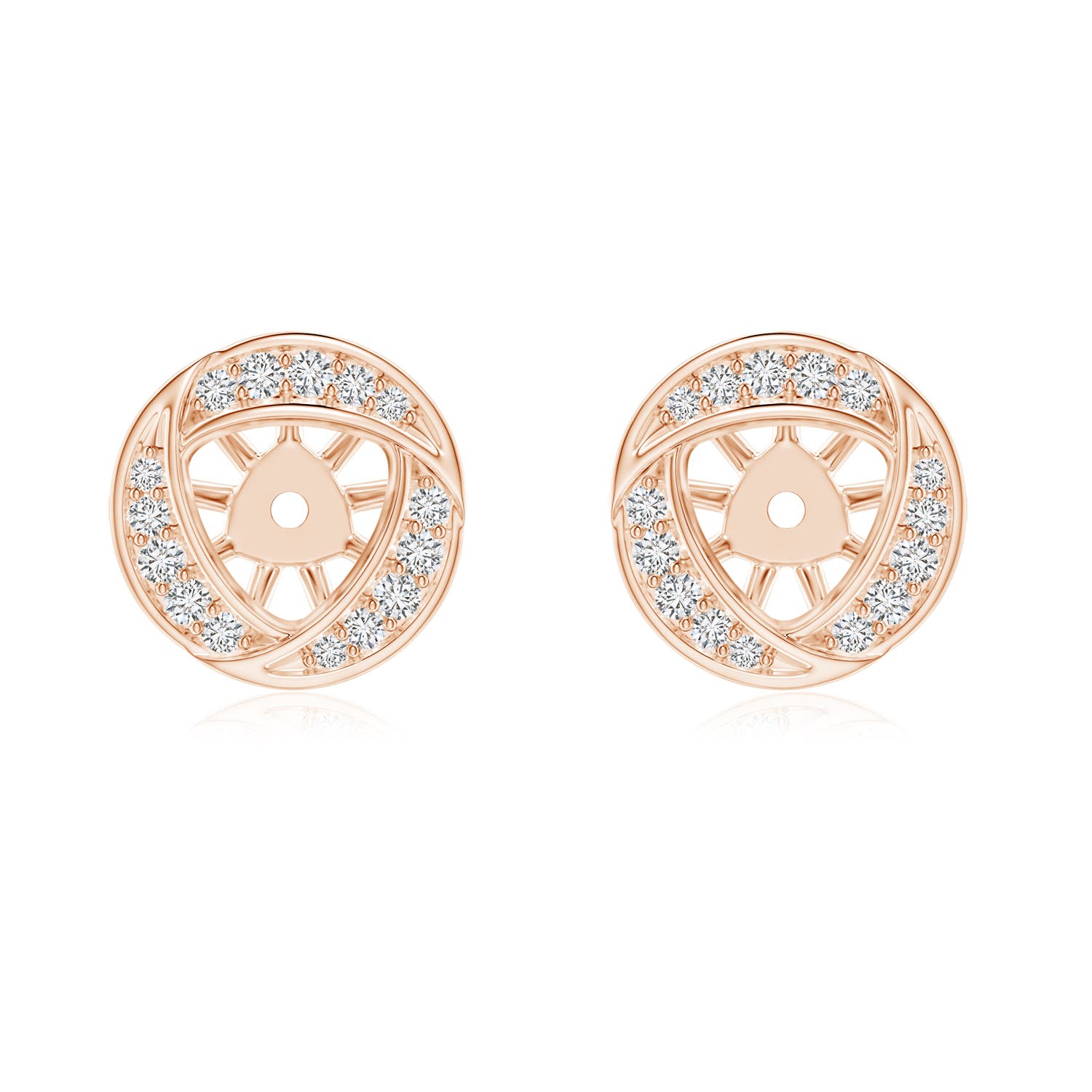 Diamond Triangular Halo Earring Jackets with Milgrain
