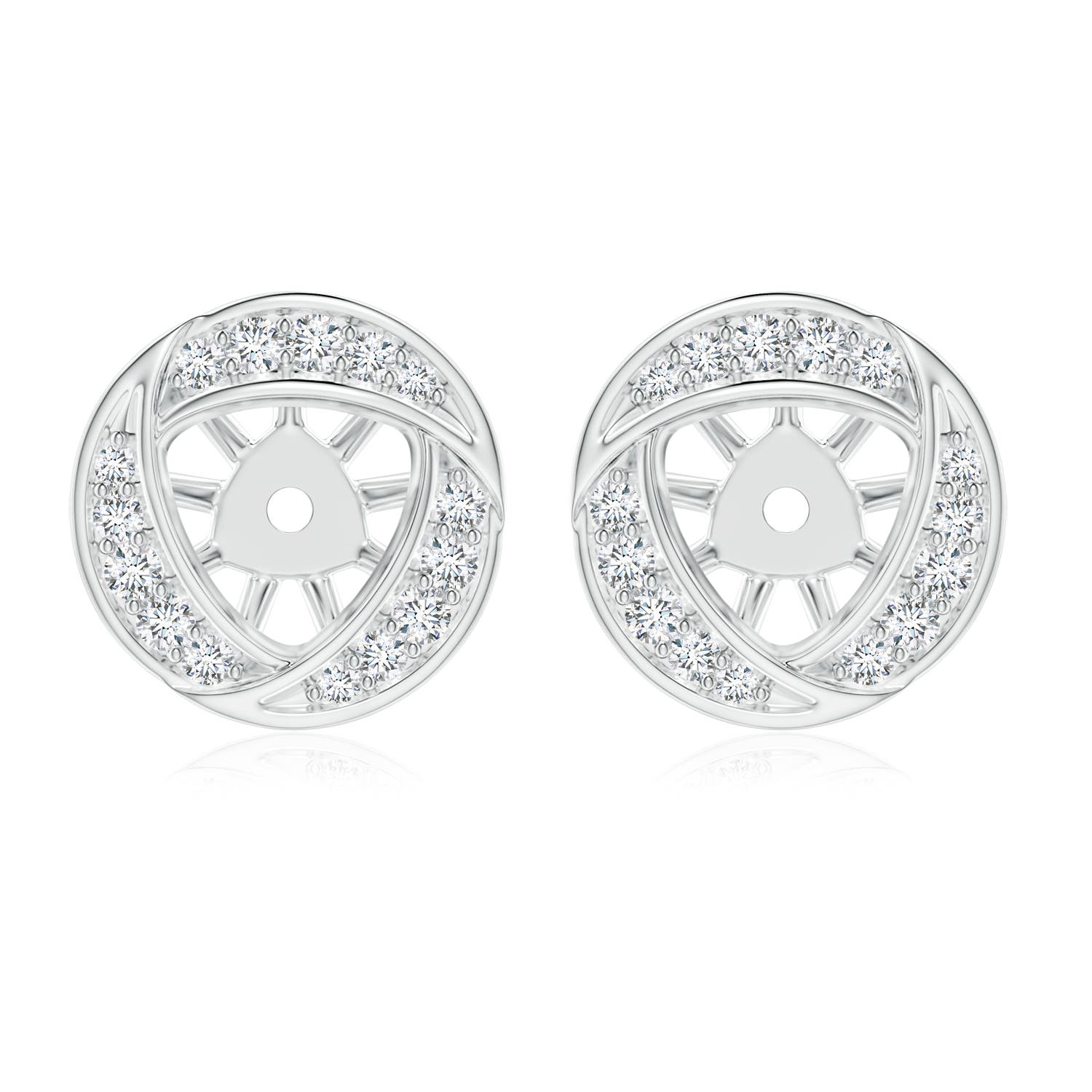 Diamond Triangular Halo Earring Jackets with Milgrain