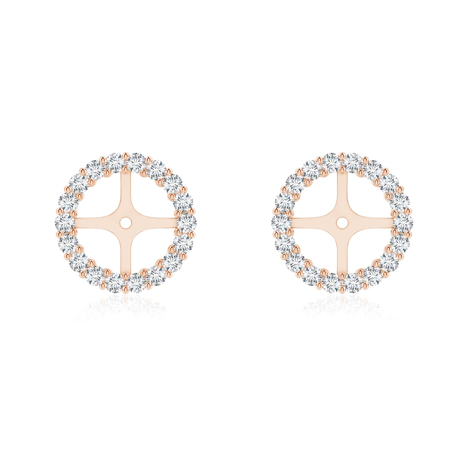 Prong-Set Diamond Halo Earring Jackets