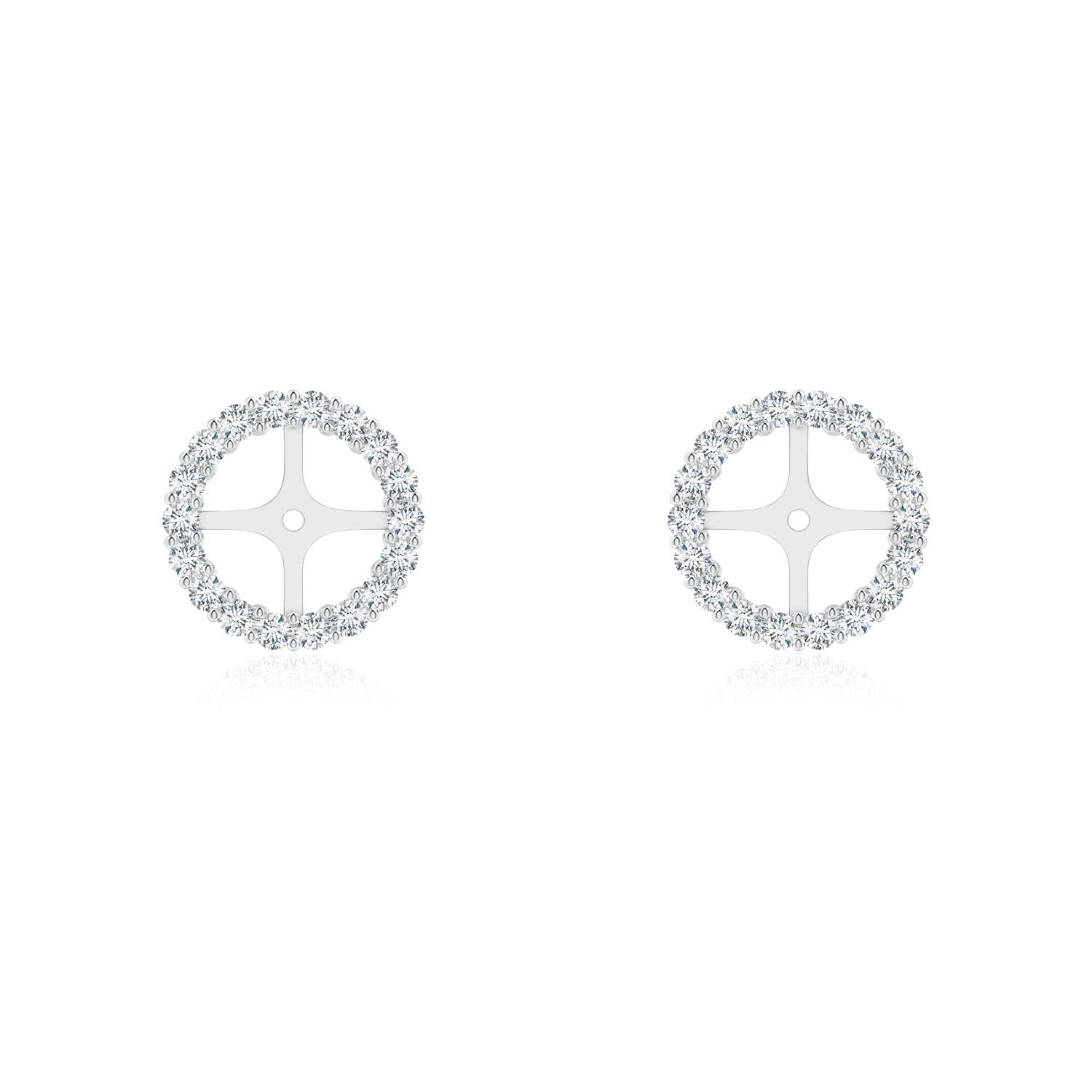 Prong-Set Diamond Halo Earring Jackets