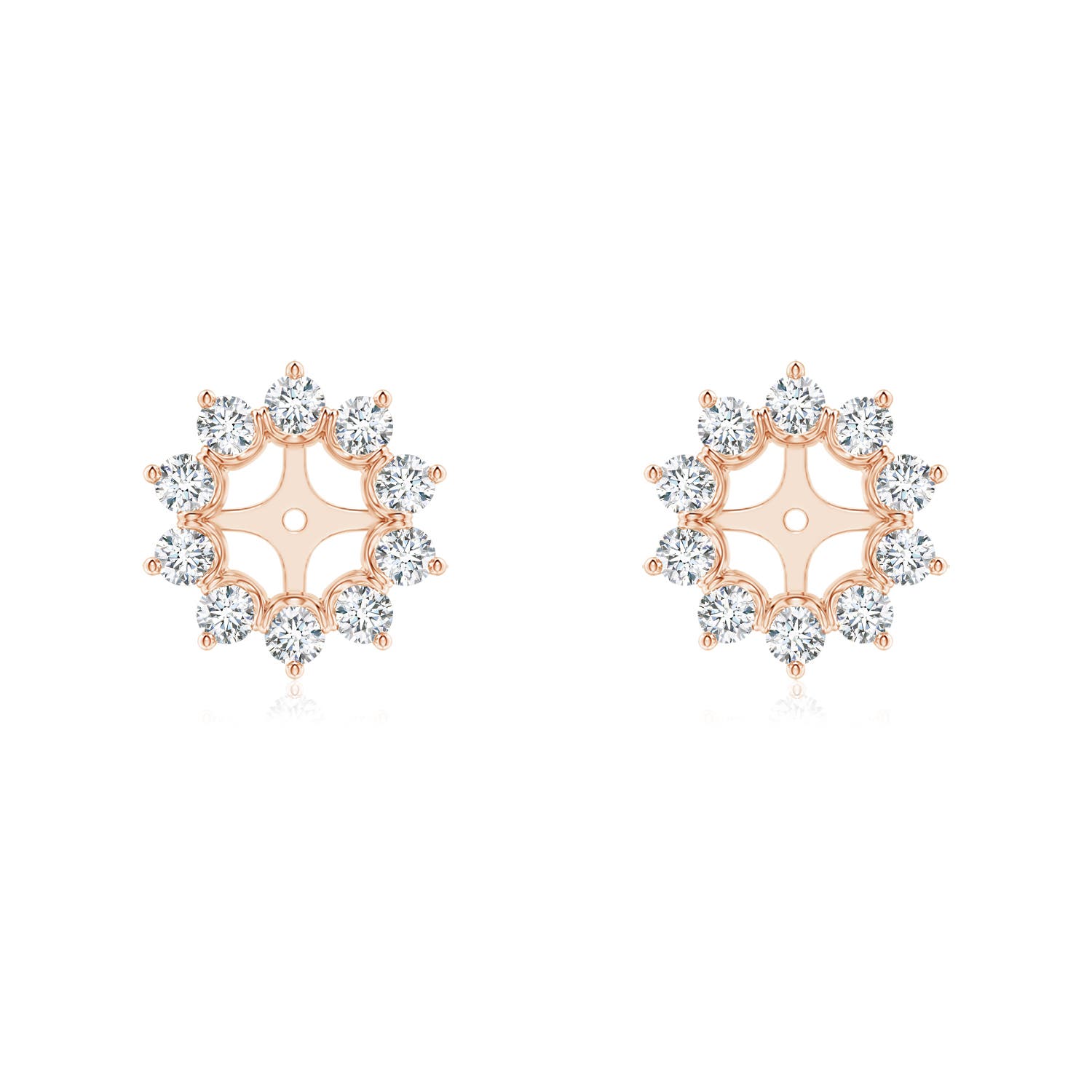 Diamond Floral Halo Earring Jackets