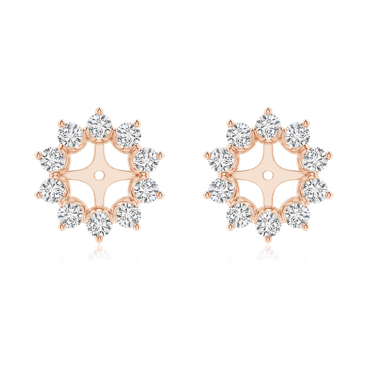 Diamond Floral Halo Earring Jackets