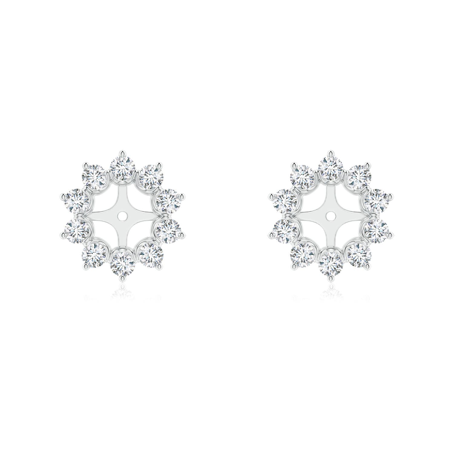 Diamond Floral Halo Earring Jackets