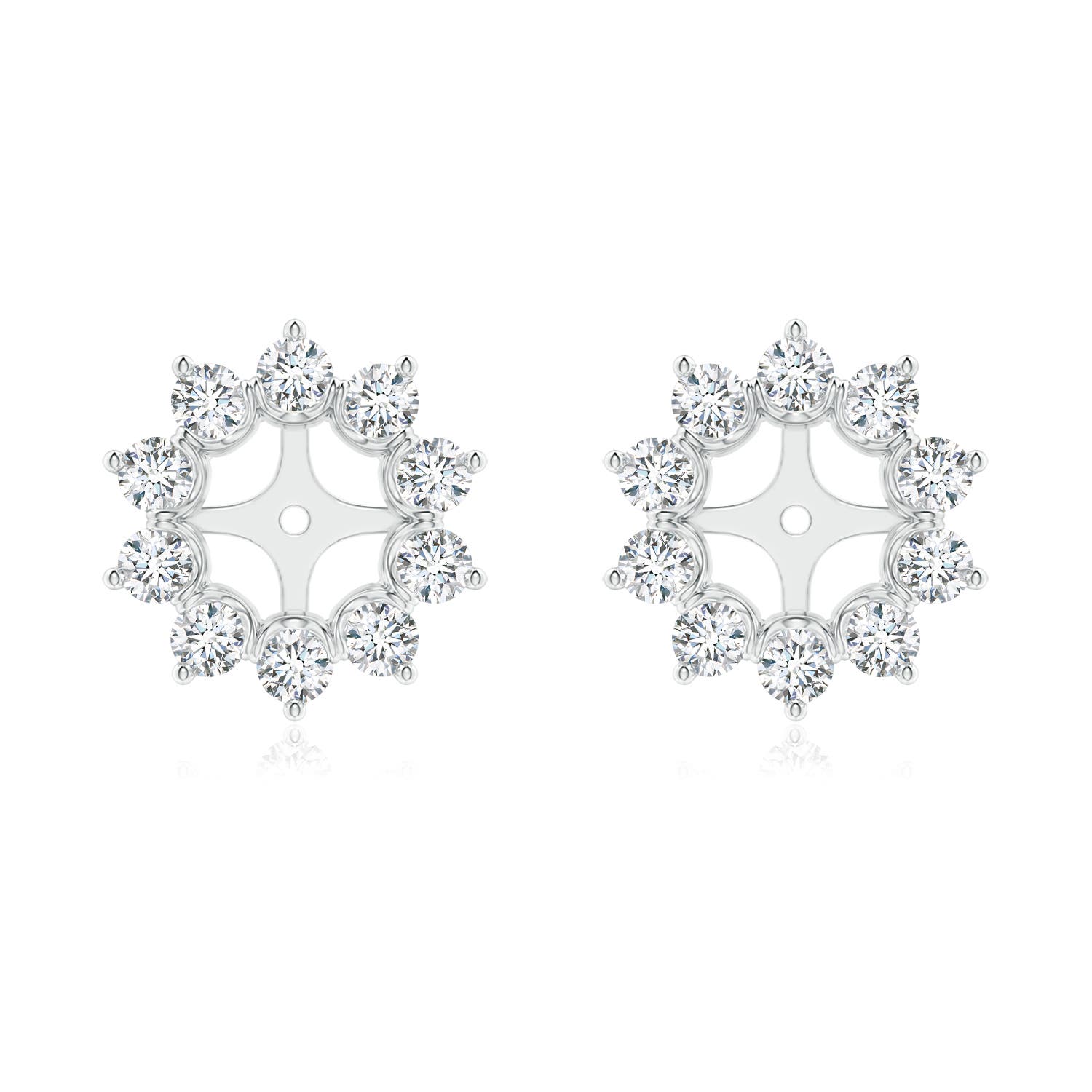 Diamond Floral Halo Earring Jackets