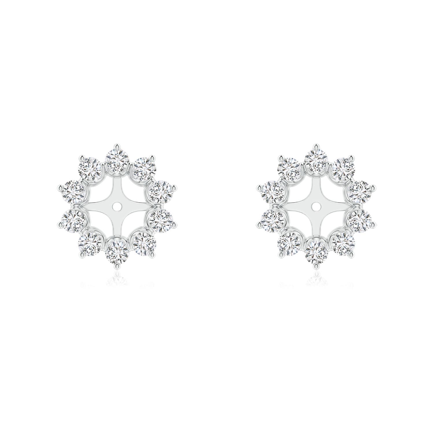 Diamond Floral Halo Earring Jackets