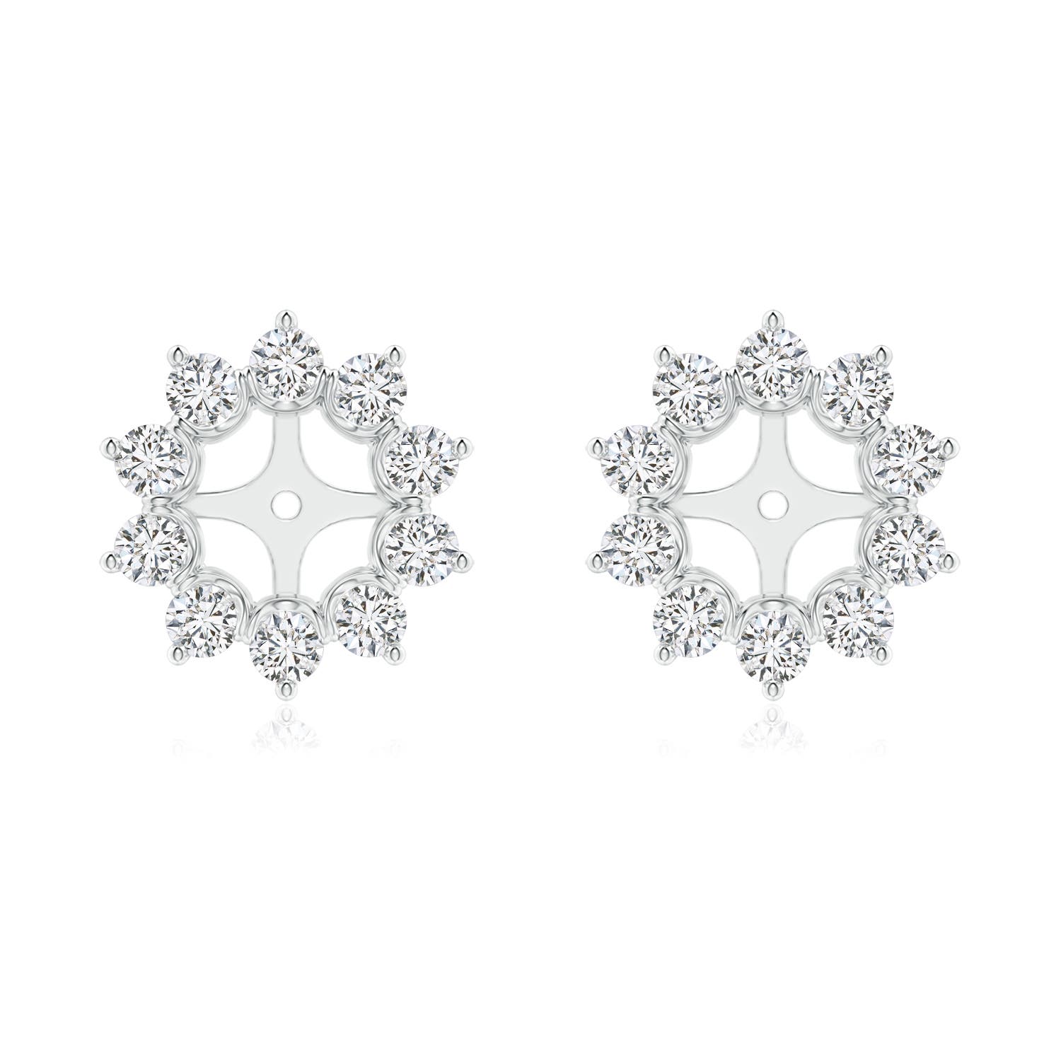 Diamond Floral Halo Earring Jackets