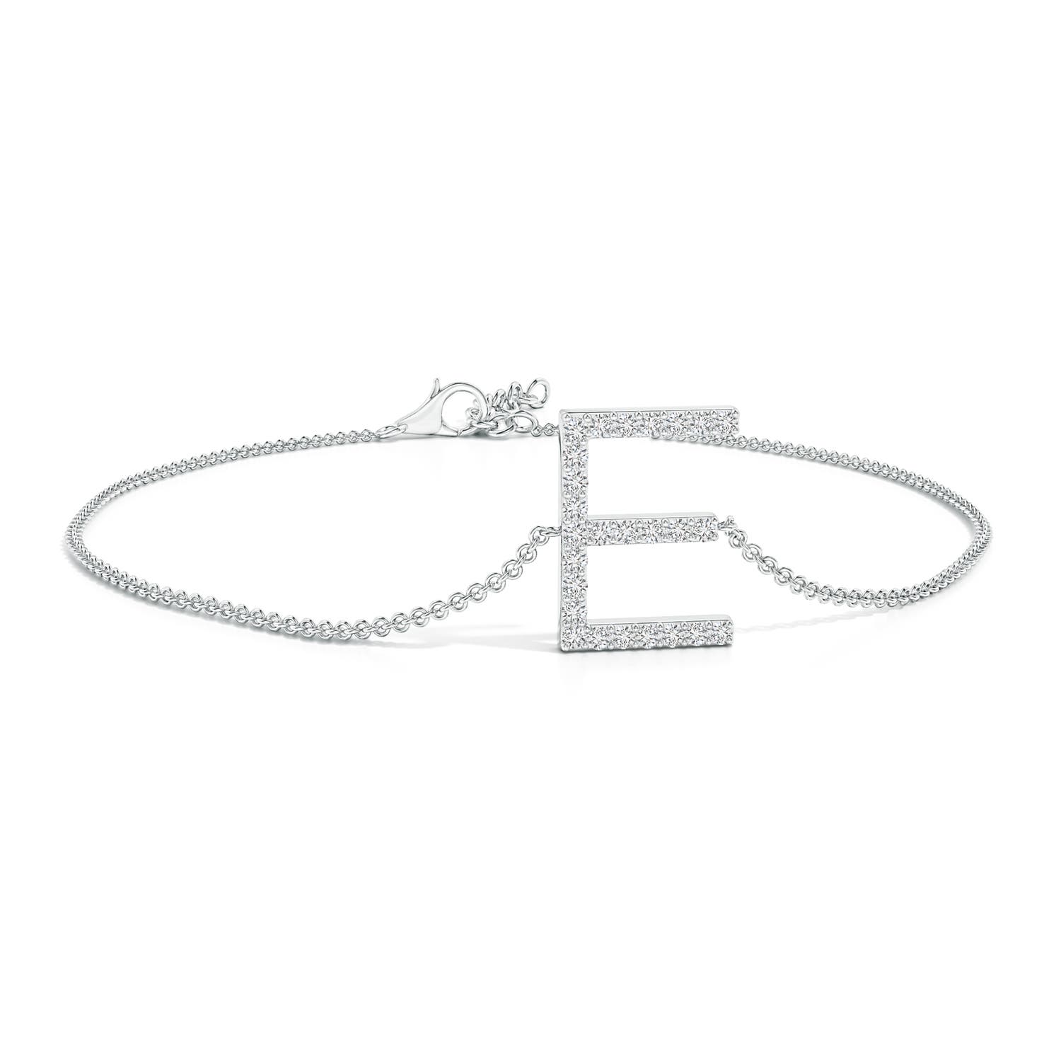 Prong-Set Diamond Capital E Initial Bracelet